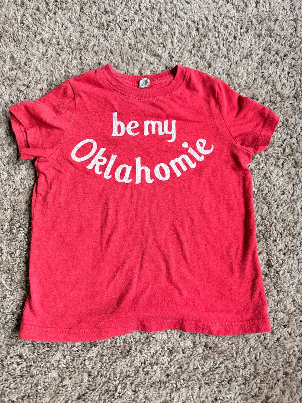 Be my Oklahomie Youth T-shirt Red Size 4 State of Oklahoma Pride